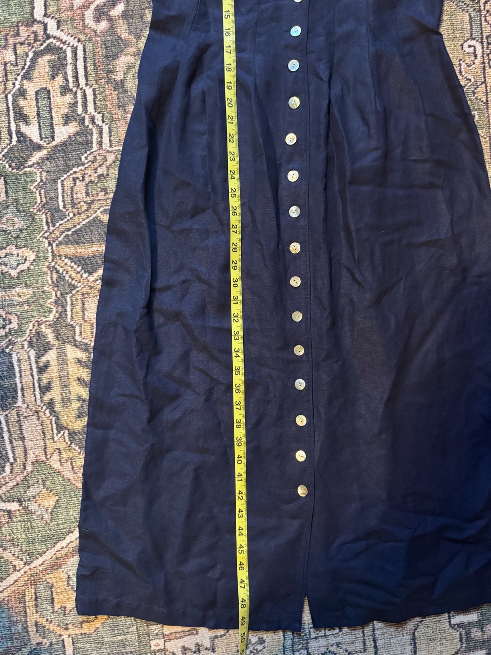 Orvis Vintage Linen Button-down Cottage Navy Women’s Dress Size 8 - Picture 7 of 7